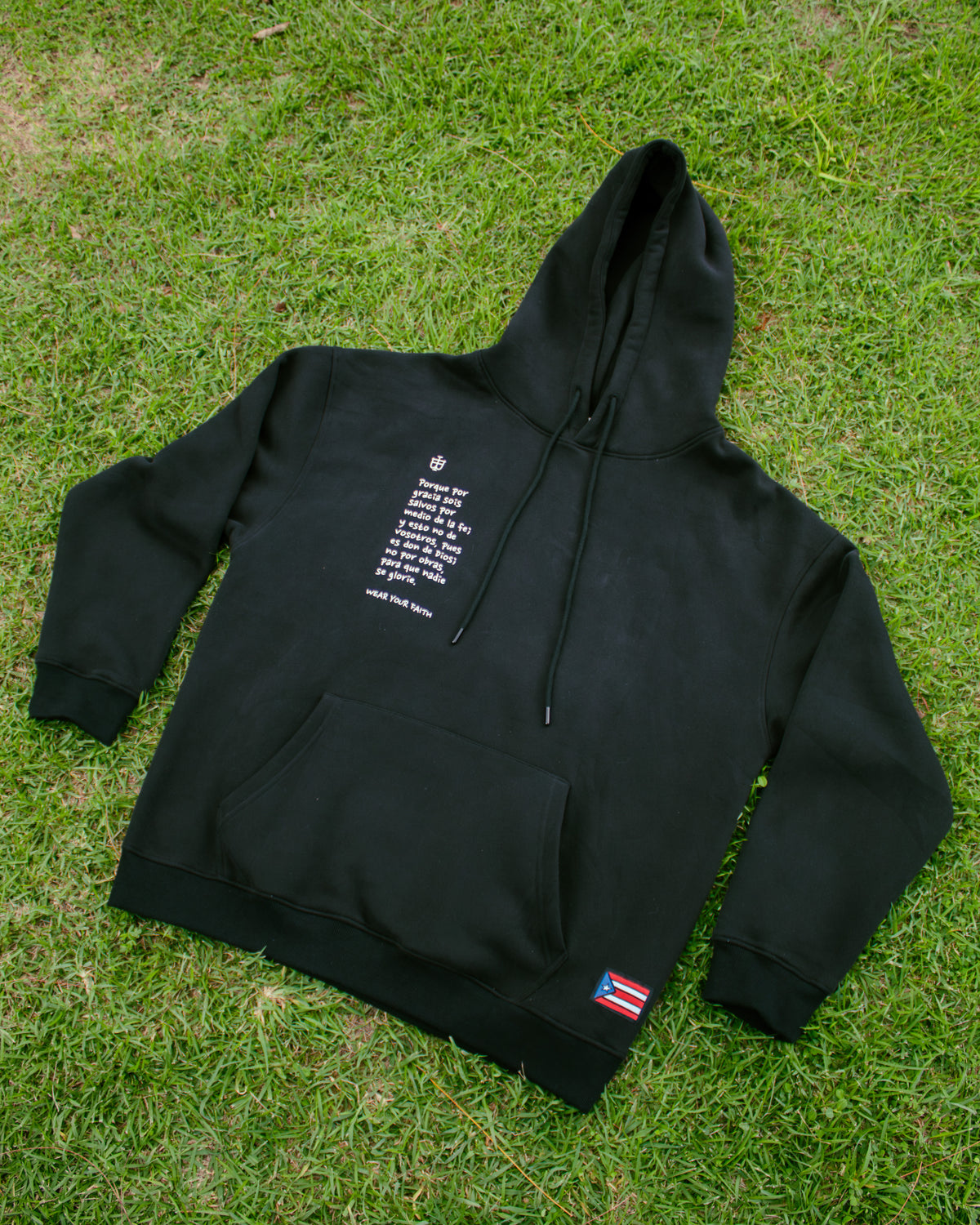 Black Heavyweight Hoodie - Efesios 2:8