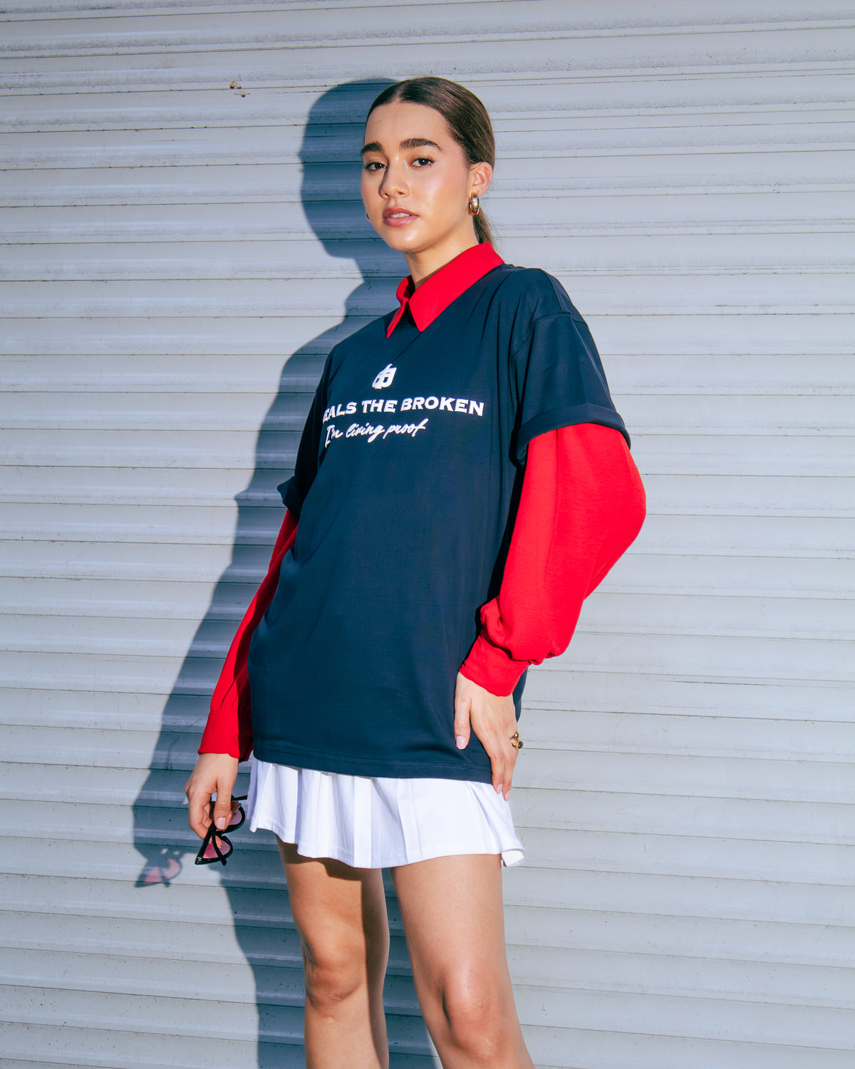 Navy Oversized Faith Tee - Mark 2:17