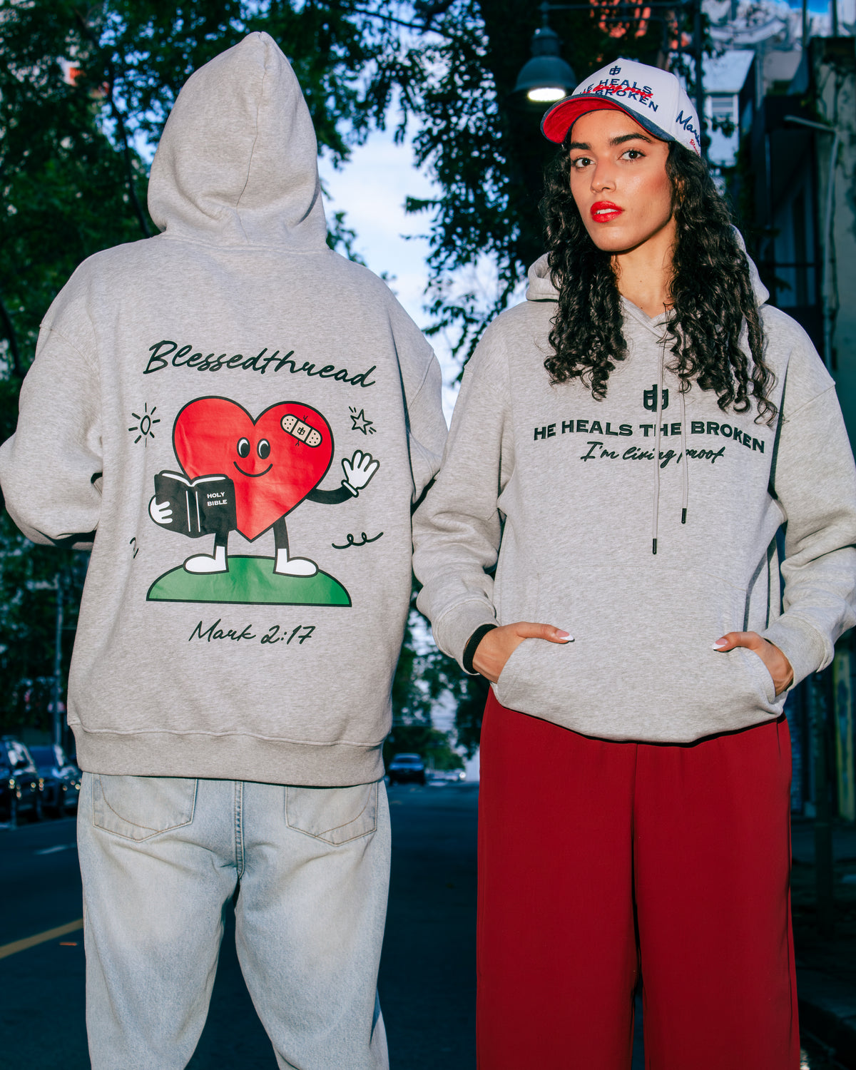 Gray Heavyweight Faith Hoodie - Mark 2:17