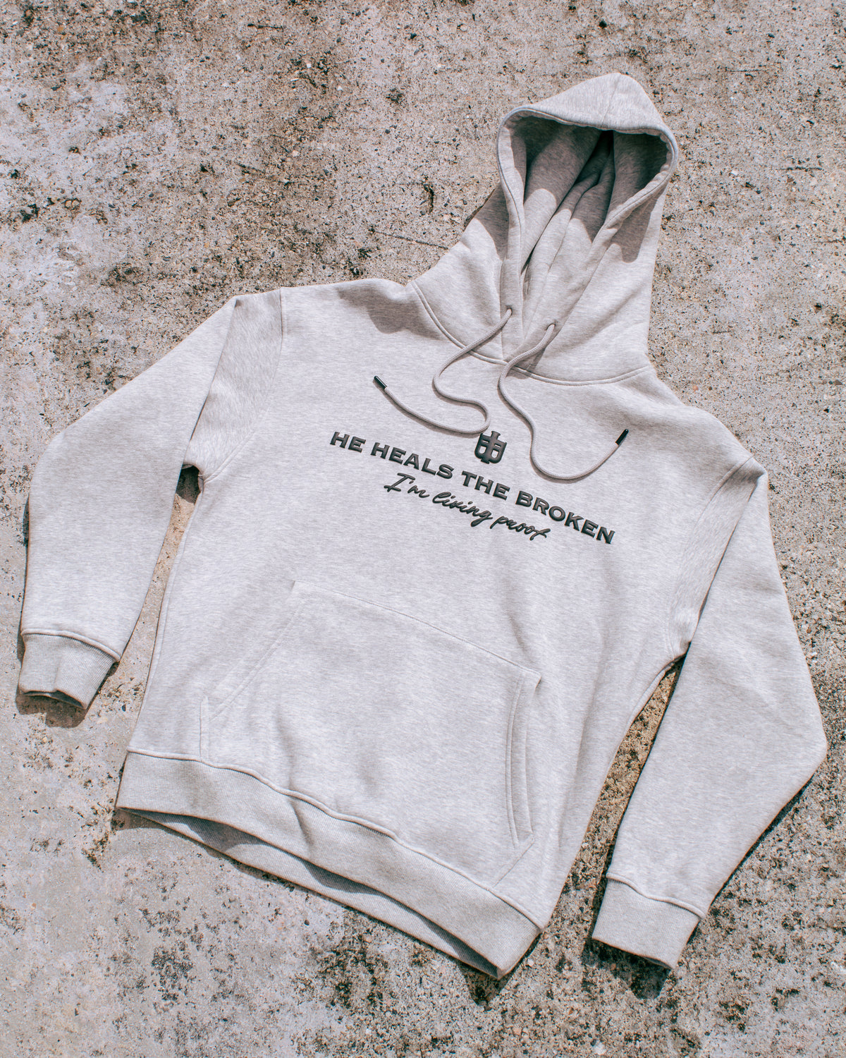 Gray Heavyweight Faith Hoodie - Mark 2:17