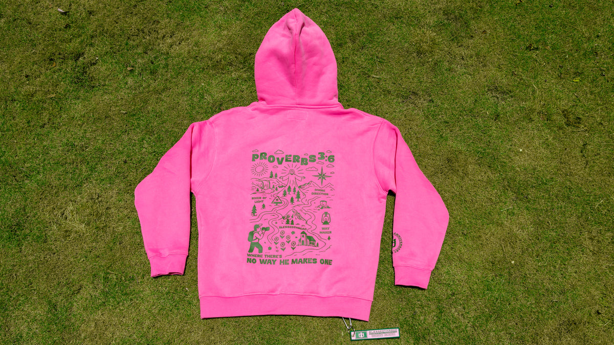 Pink Heavyweight Anniversary Hoodie - Proverbs 3:6