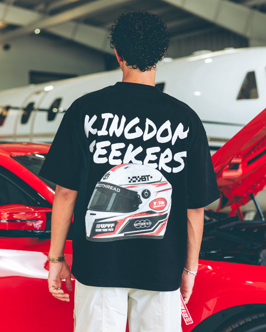 Black Boxy Faith Tee - Matthew 6:33