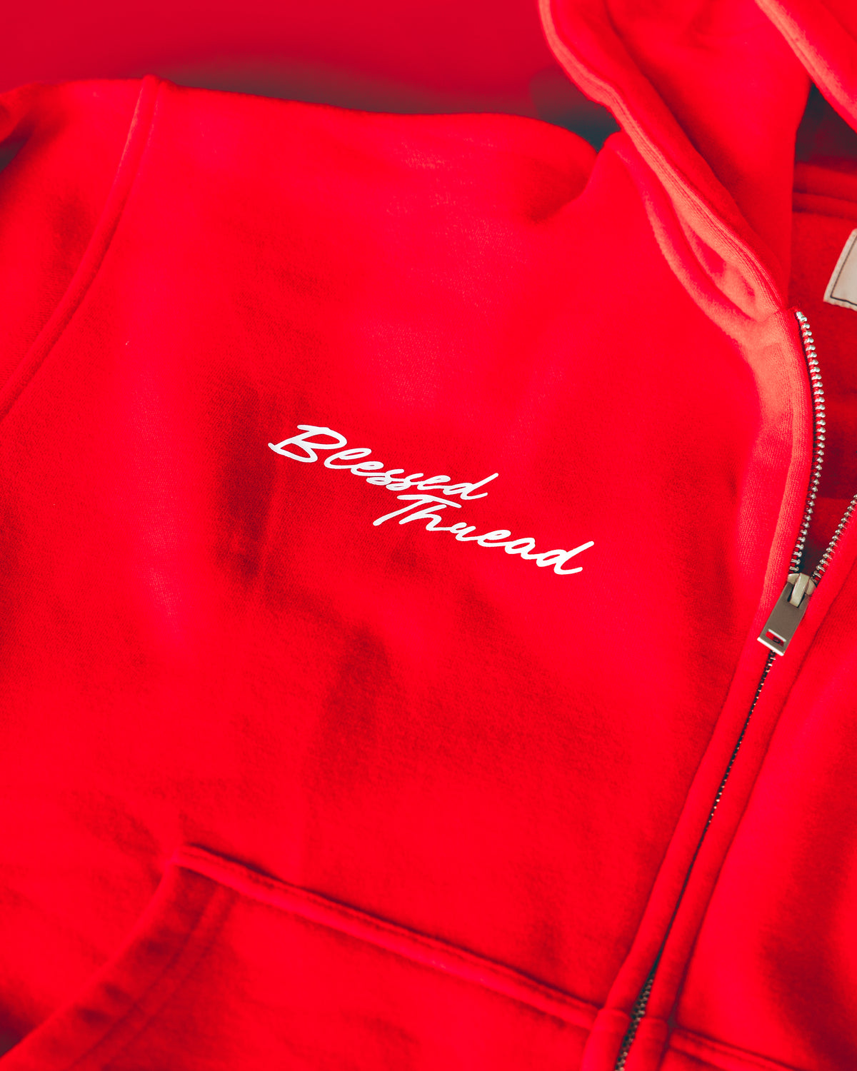 Red Heavyweight Zipper-up - Matthew 6:33
