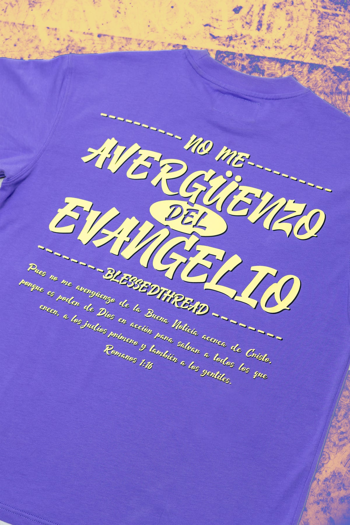 Purple Oversized Faith Tee - Romanos 1:16