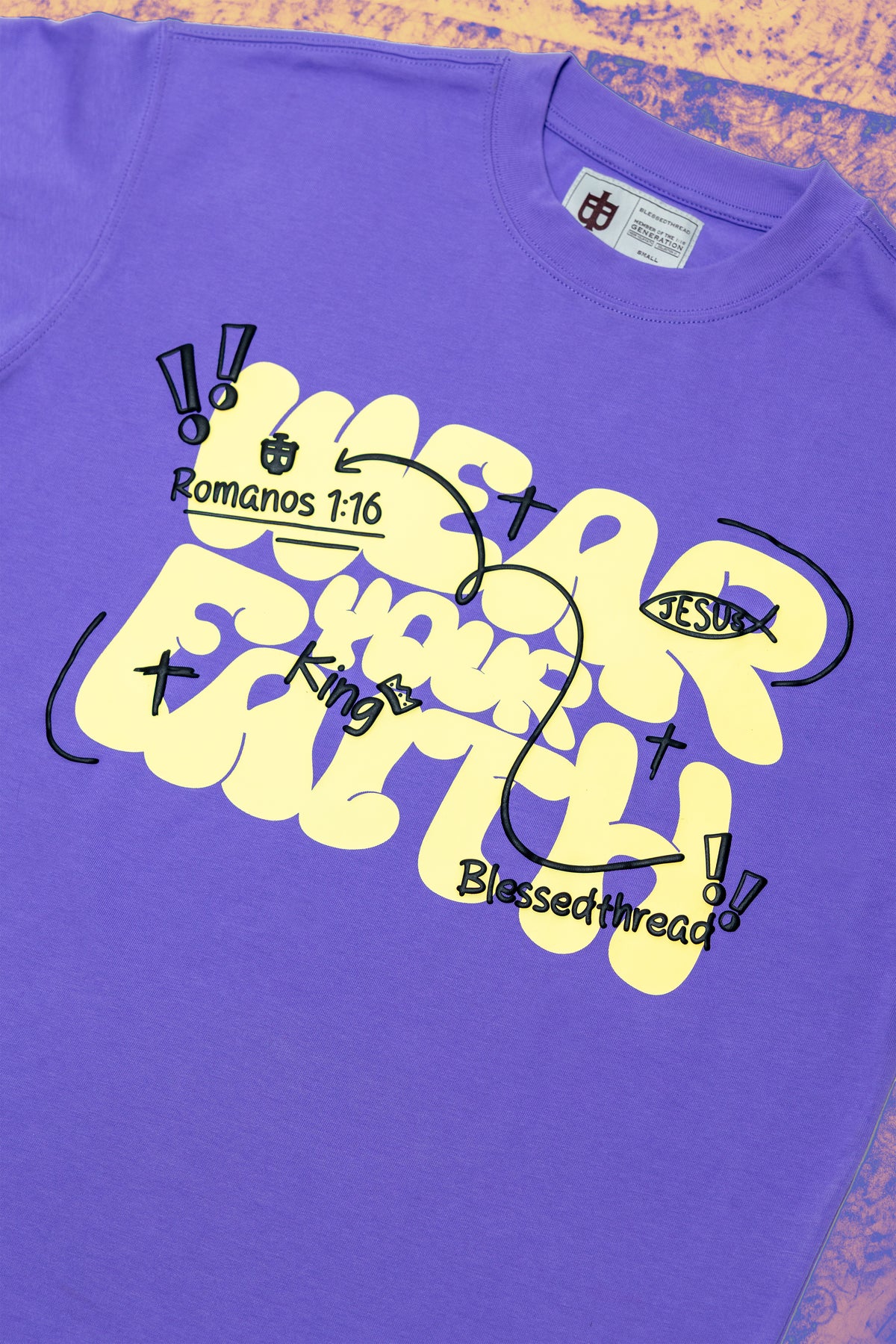 Purple Oversized Faith Tee - Romanos 1:16