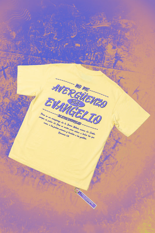 Yellow Oversized Faith Tee - Romanos 1:16