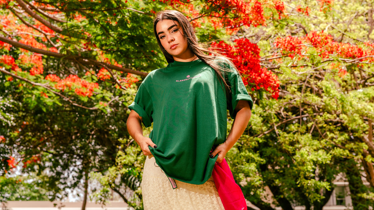Green Oversized Anniversary Faith Tee - Proverbs 3:6