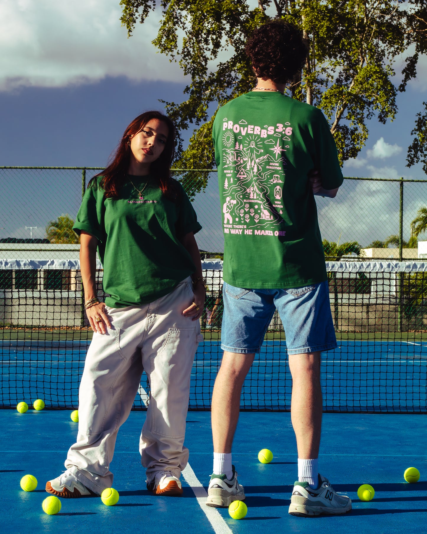 Green Oversized Faith Tee - Proverbs 3:6