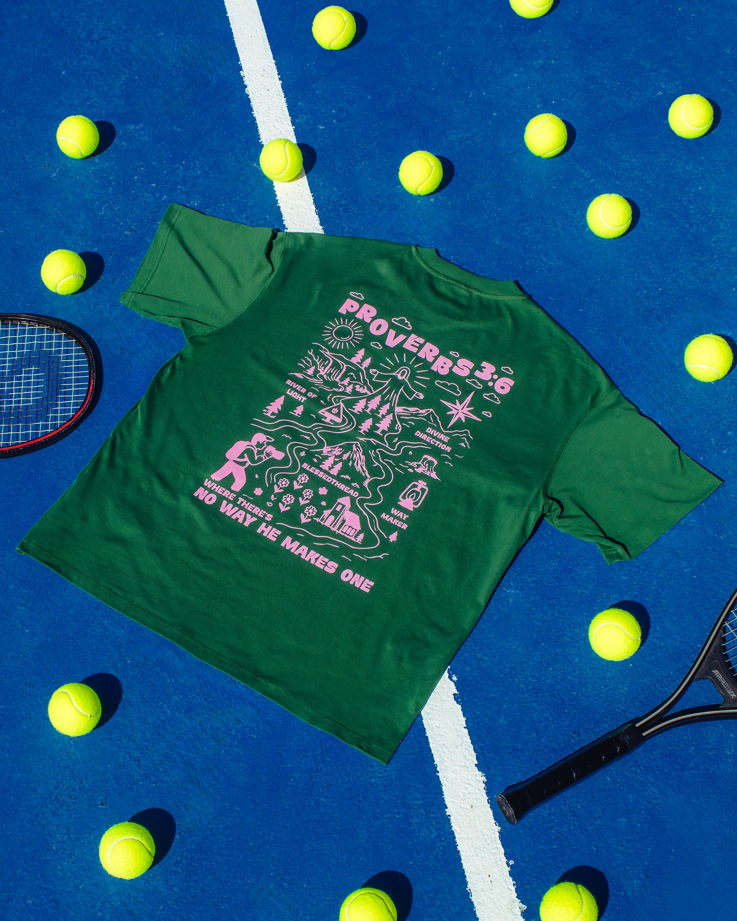 Green Oversized Faith Tee - Proverbs 3:6