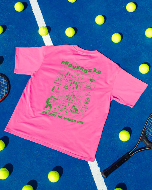 Pink Oversized Faith Tee - Proverbs 3:6