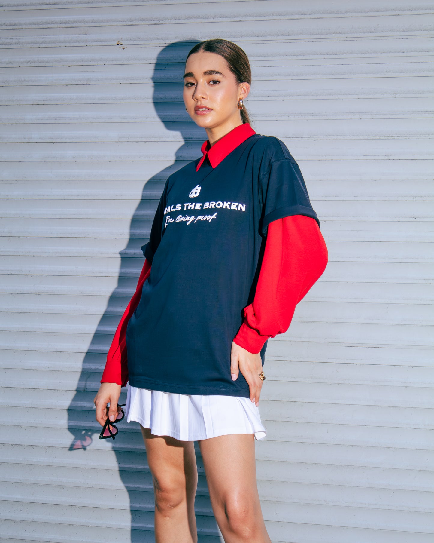 Navy Oversized Faith Tee - Mark 2:17