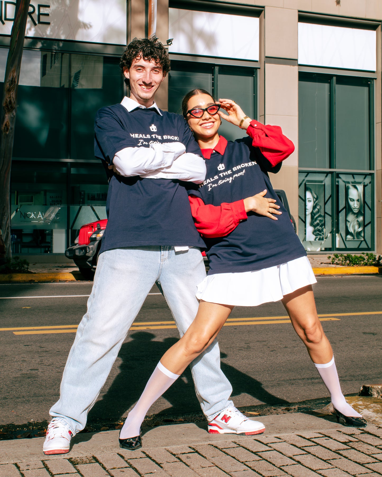 Navy Oversized Faith Tee - Mark 2:17