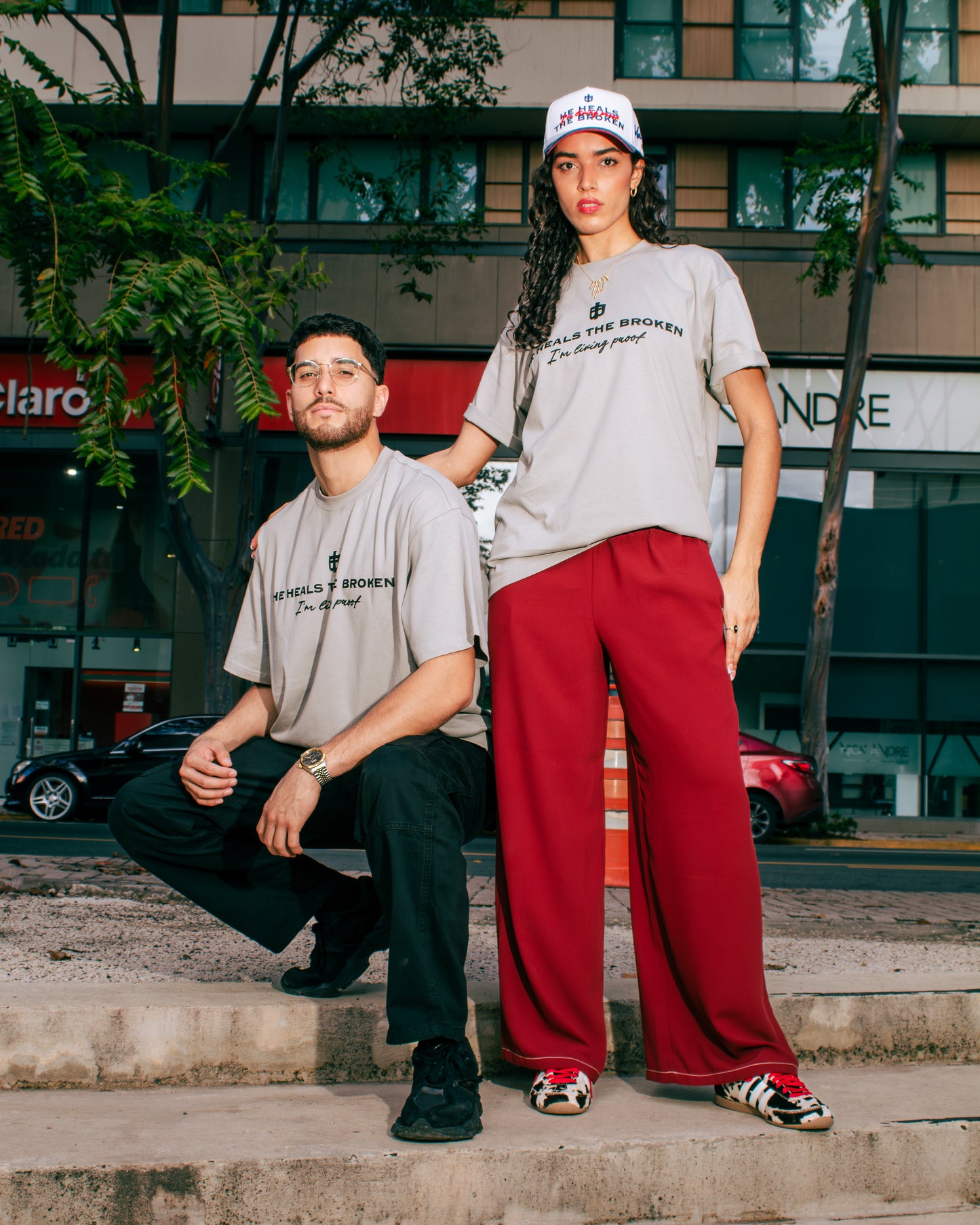 Gray Oversized Faith Tee - Mark 2:17