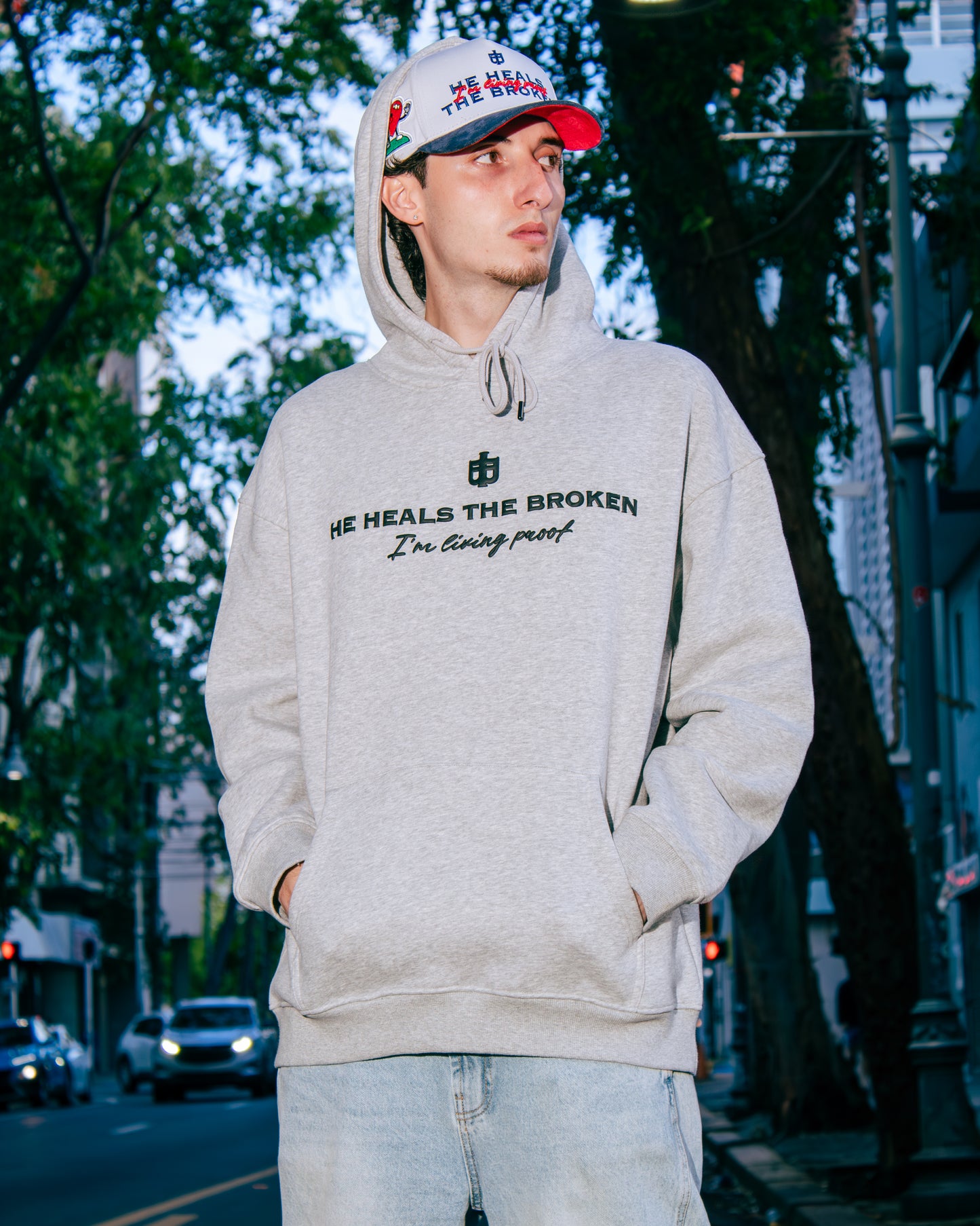 Gray Heavyweight Faith Hoodie - Mark 2:17