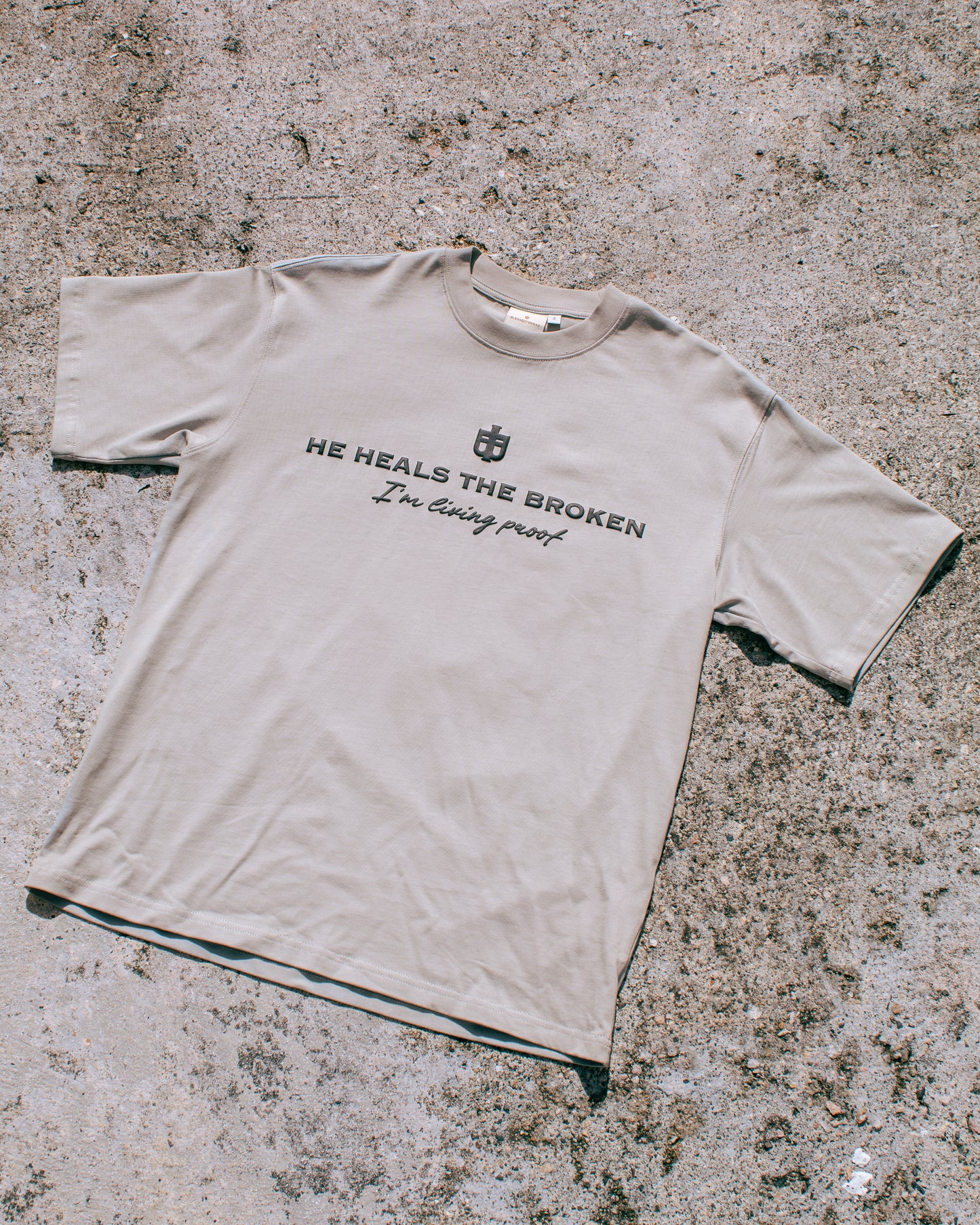 Gray Oversized Faith Tee - Mark 2:17