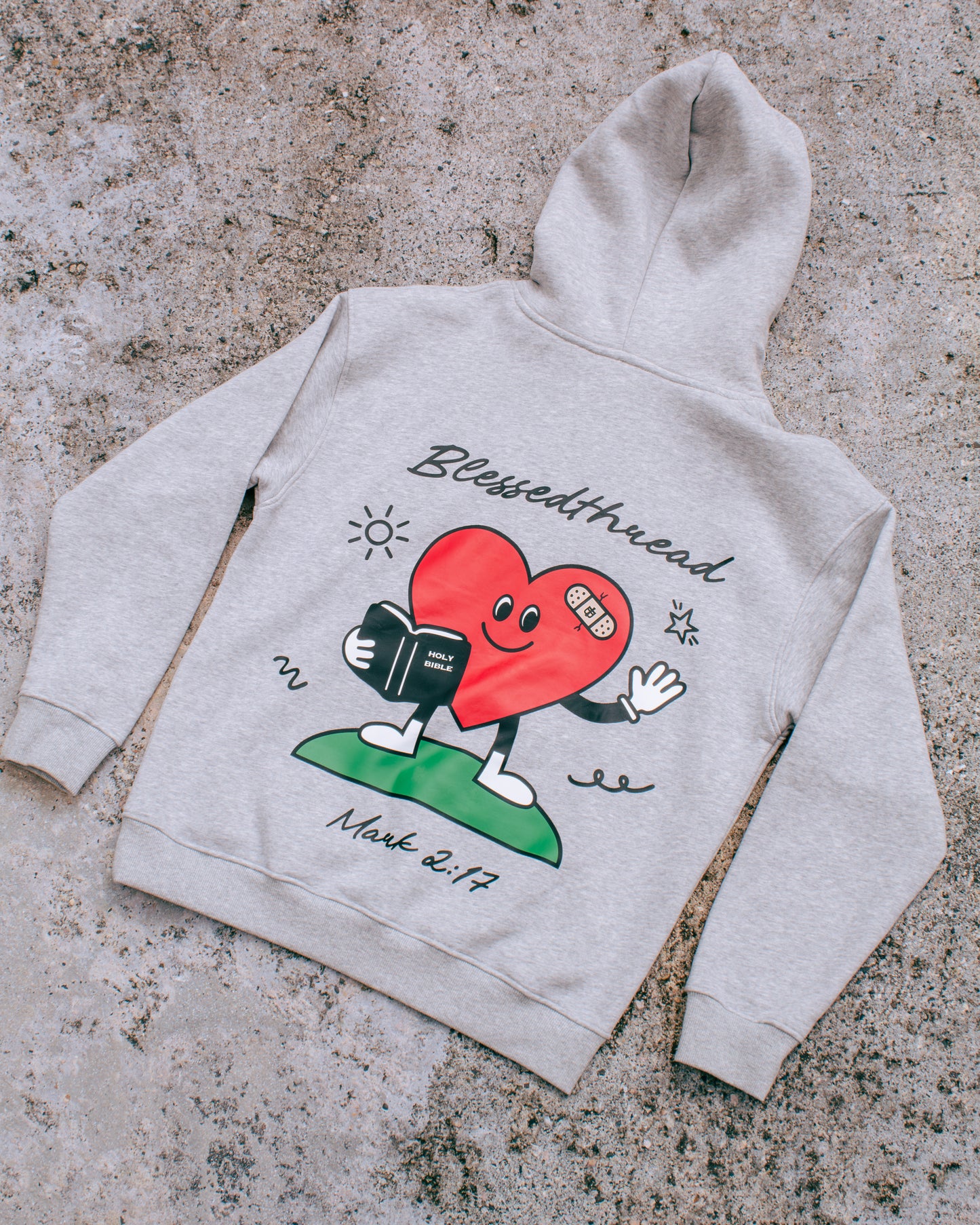 Gray Heavyweight Faith Hoodie - Mark 2:17