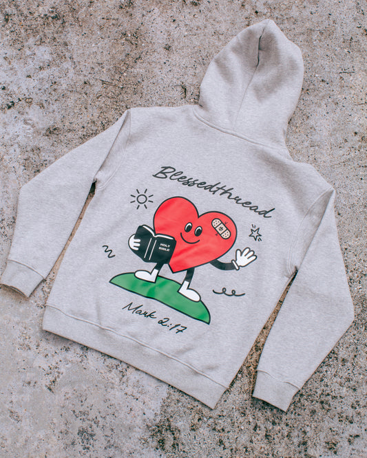 Gray Heavyweight Faith Hoodie - Mark 2:17