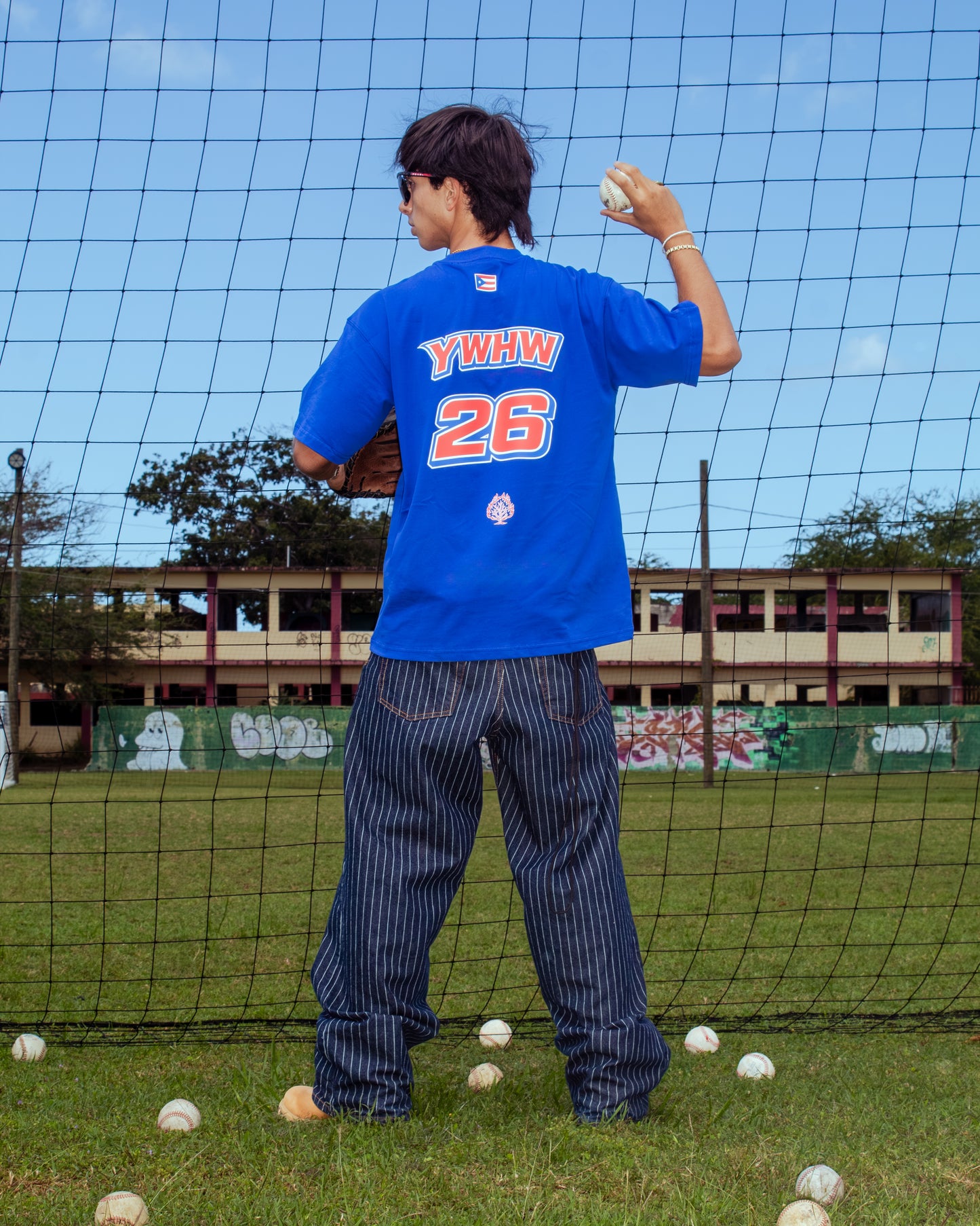 Blue Oversized Faith Tee - Éxodo 3:15