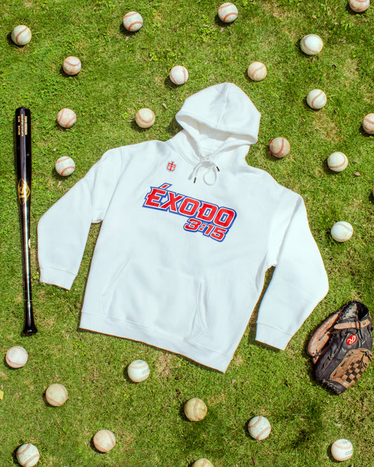 White Heavyweight Hoodie - Éxodo 3:15