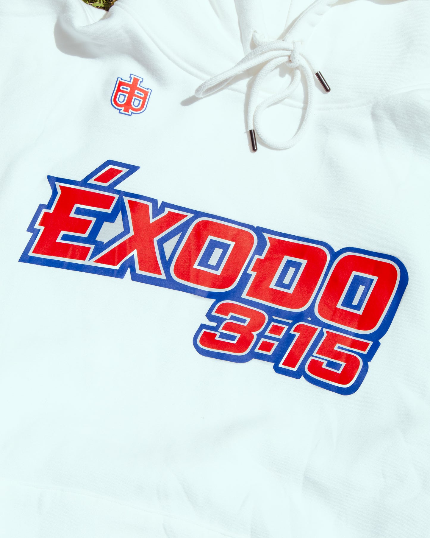 White Heavyweight Hoodie - Éxodo 3:15