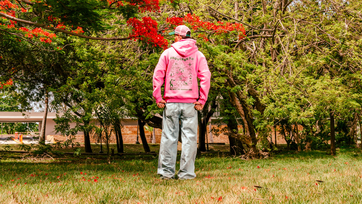 Pink Heavyweight Anniversary Hoodie - Proverbs 3:6