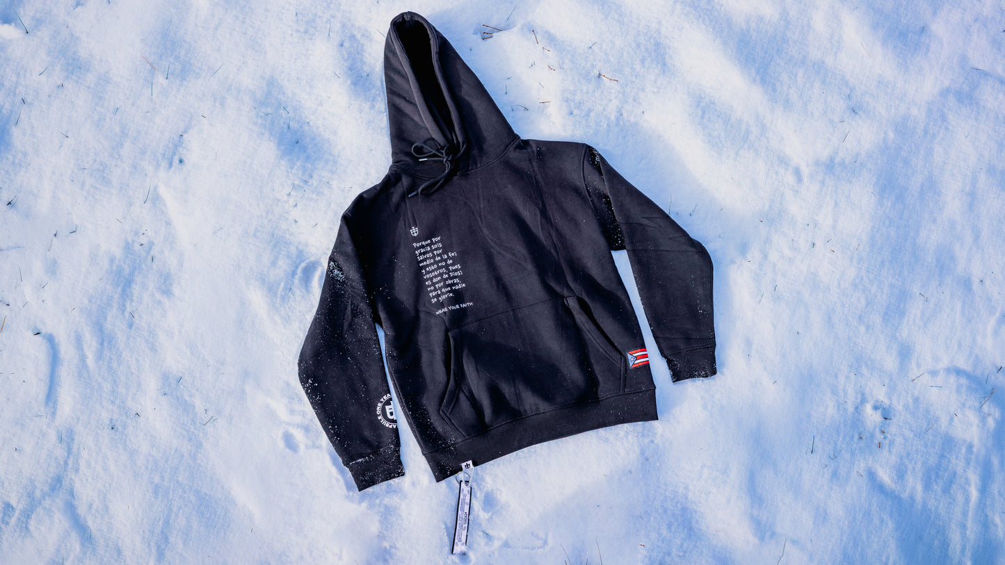 Black Heavyweight Anniversary Hoodie - Efesios 2:8