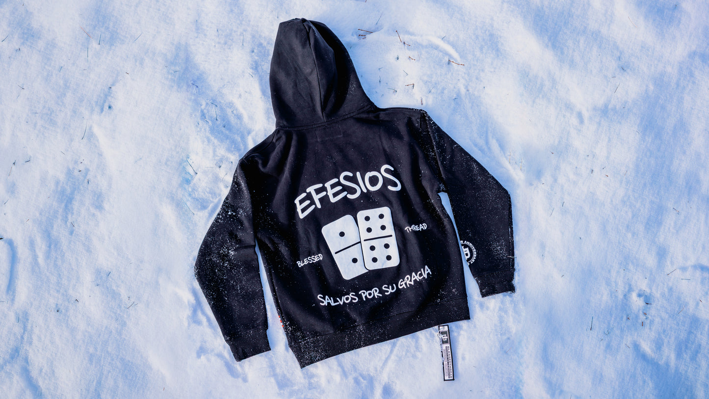 Black Heavyweight Anniversary Hoodie - Efesios 2:8