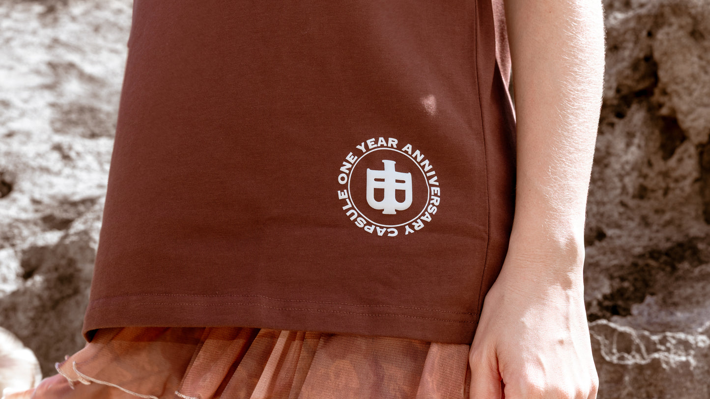 Brown Oversized Anniversary Faith Tee - John 14:20
