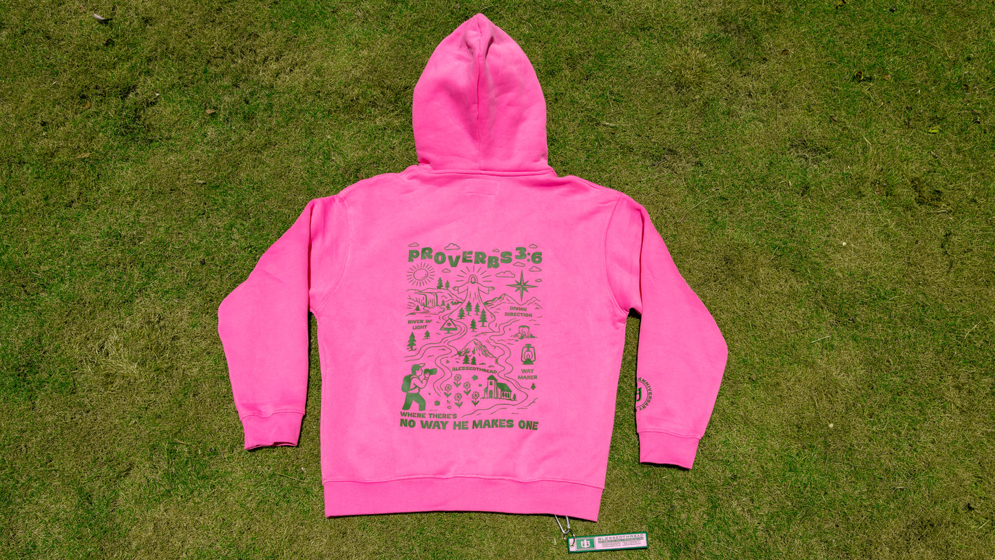 Pink Heavyweight Anniversary Hoodie - Proverbs 3:6
