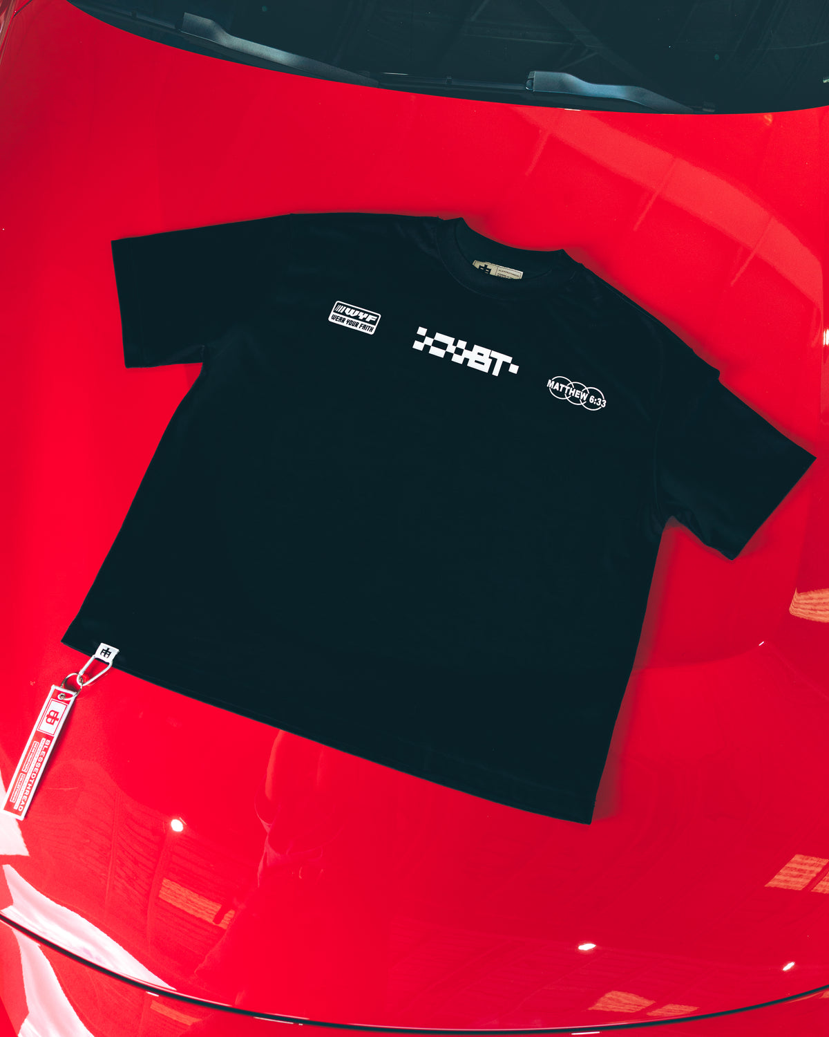 Black Boxy Faith Tee - Matthew 6:33