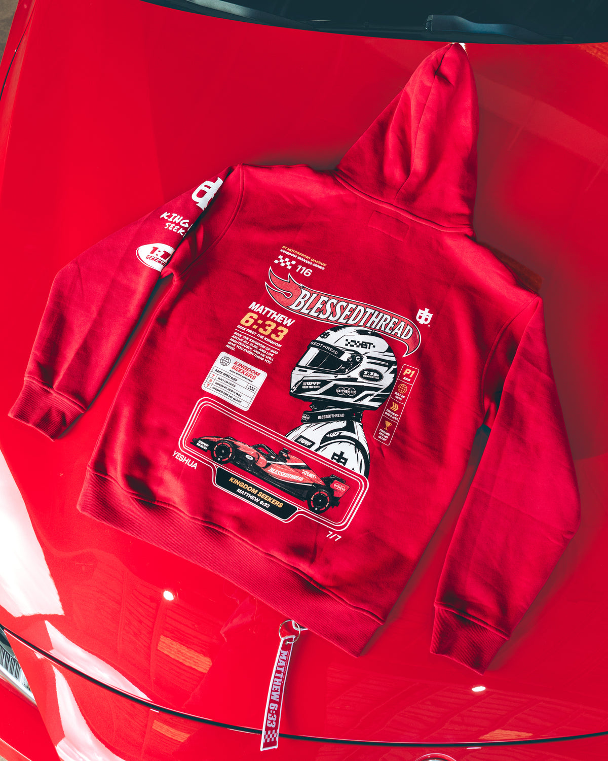 Red Heavyweight Hoodie - Matthew 6:33