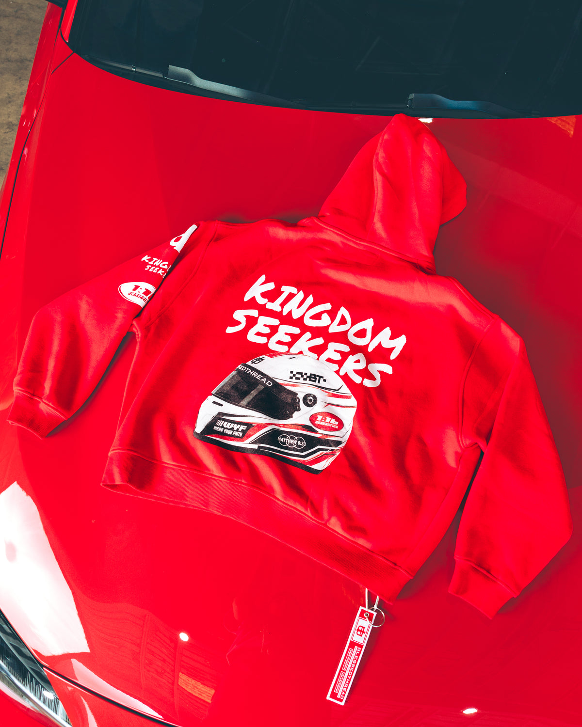 Red Heavyweight Zipper-up - Matthew 6:33