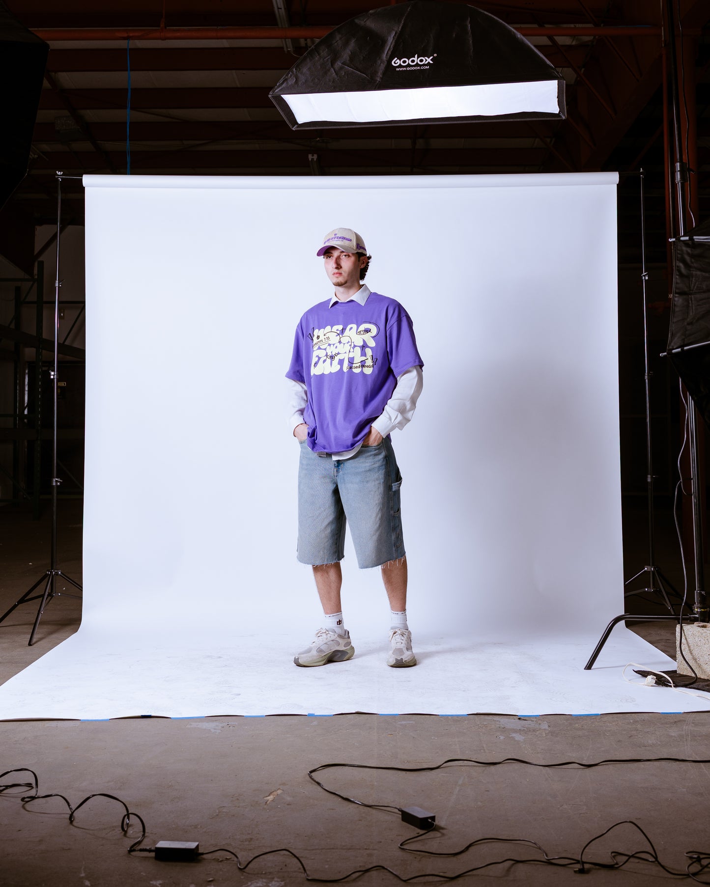 Purple Oversized Faith Tee - Romanos 1:16
