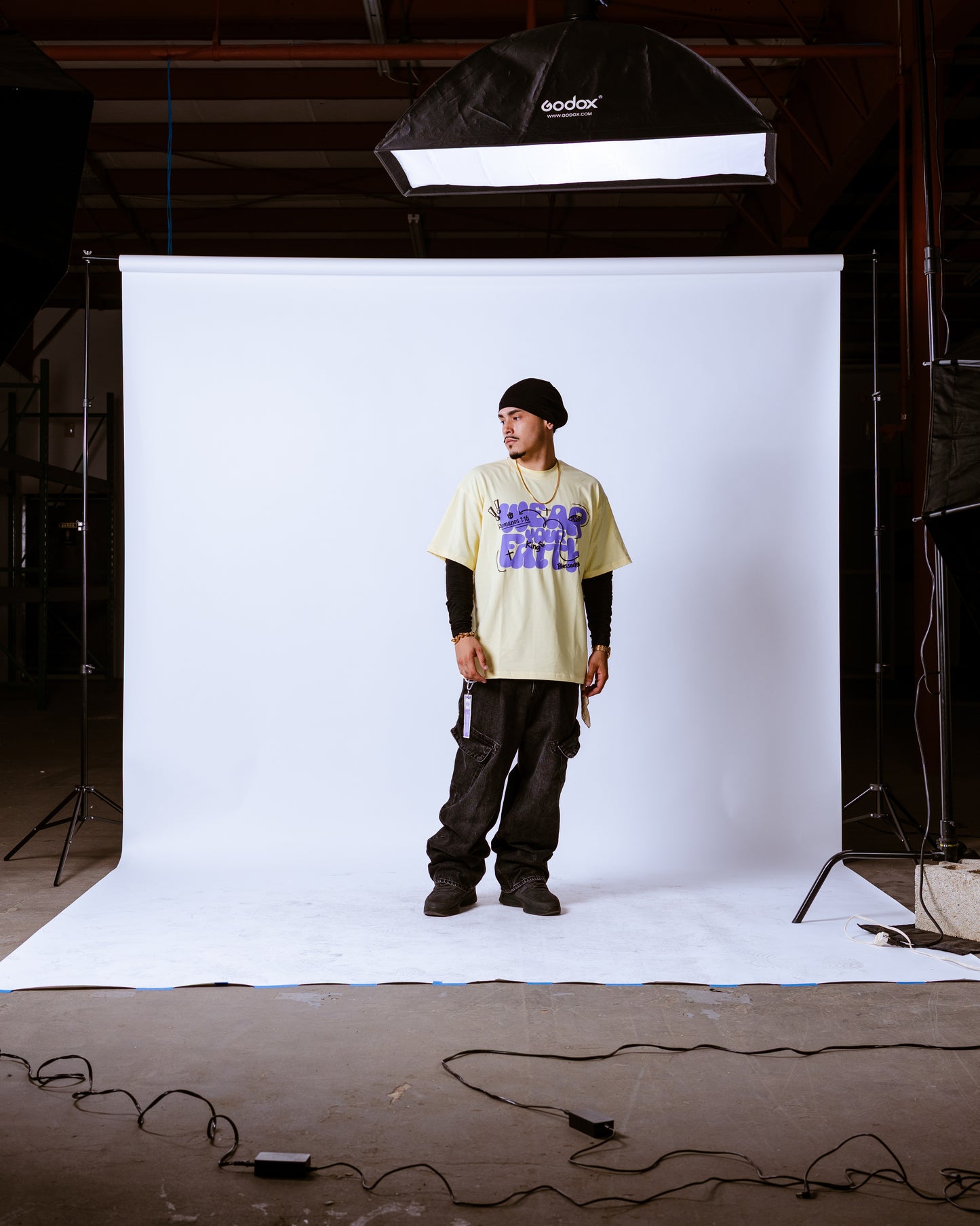 Yellow Oversized Faith Tee - Romanos 1:16