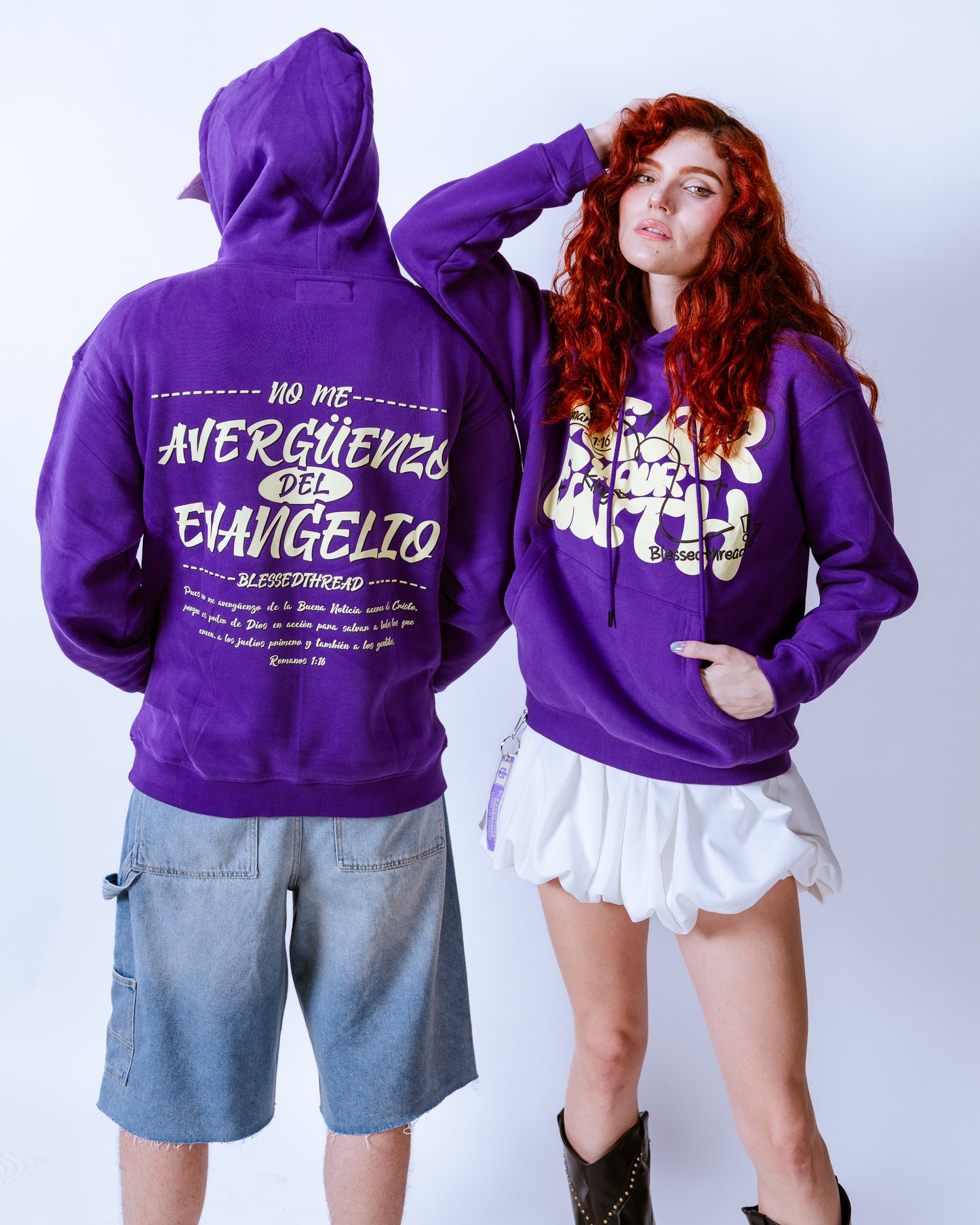 Purple Heavyweight Hoodie - Romanos 1:16