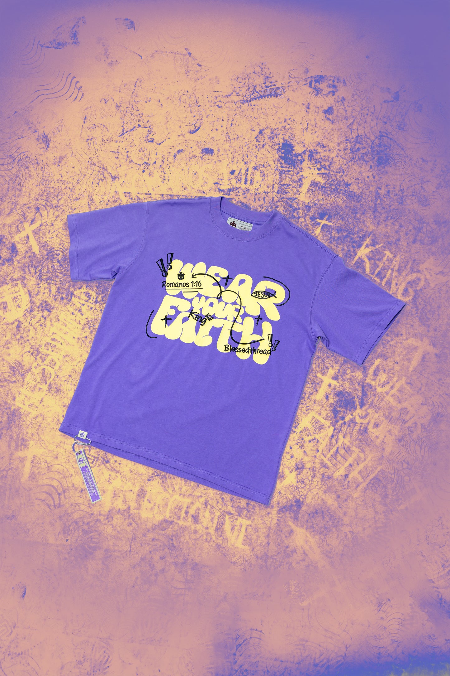 Purple Oversized Faith Tee - Romanos 1:16