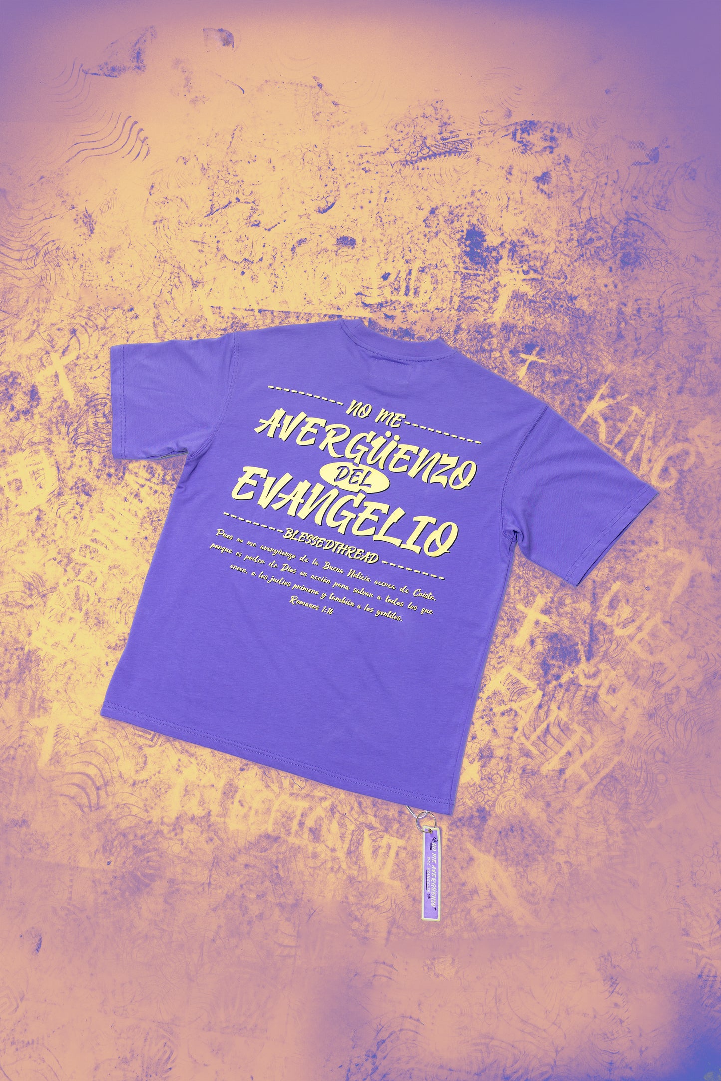 Purple Oversized Faith Tee - Romanos 1:16