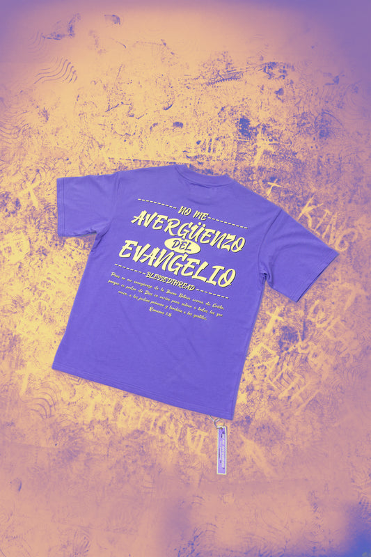Purple Oversized Faith Tee - Romanos 1:16