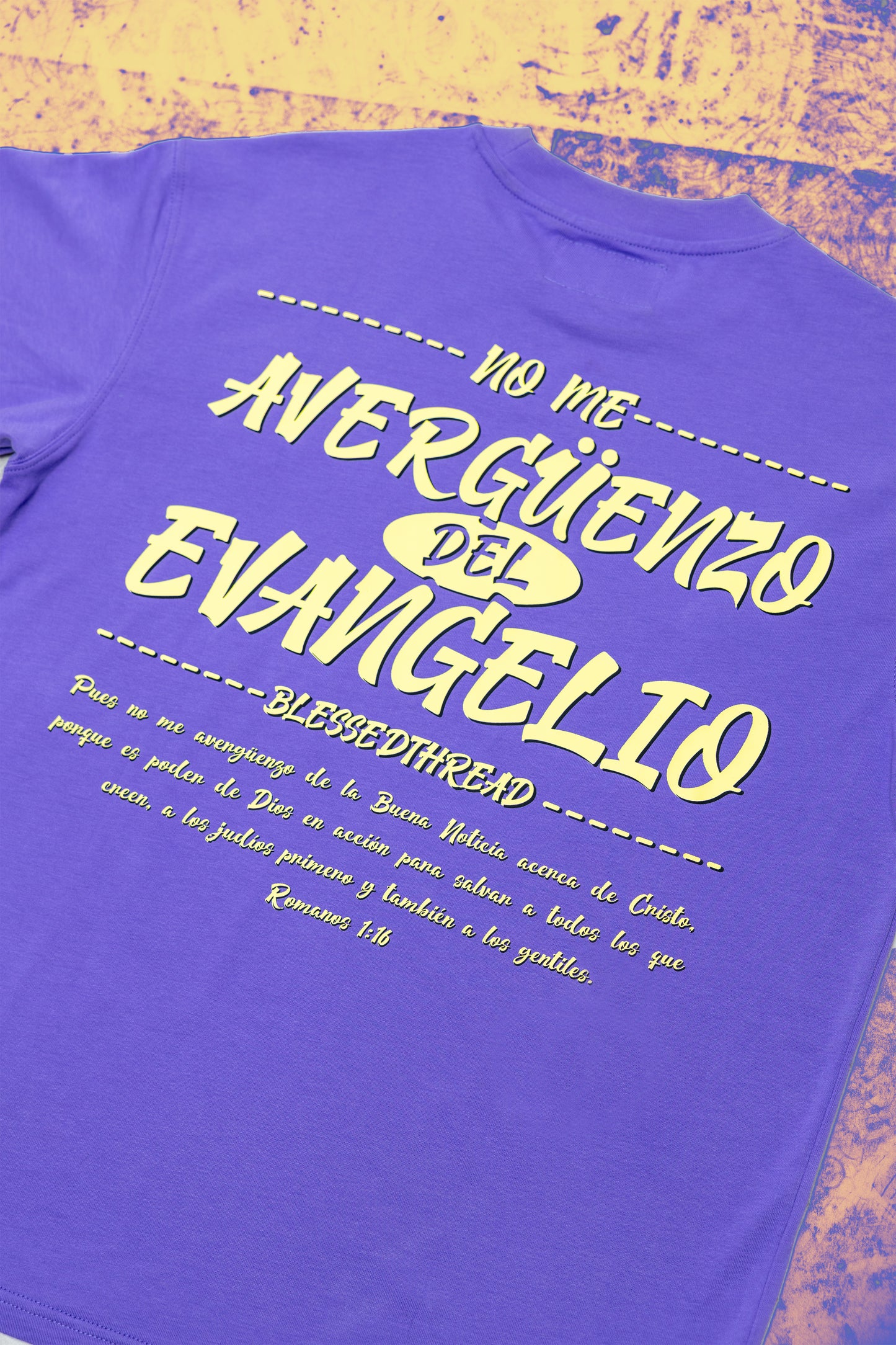 Purple Oversized Faith Tee - Romanos 1:16