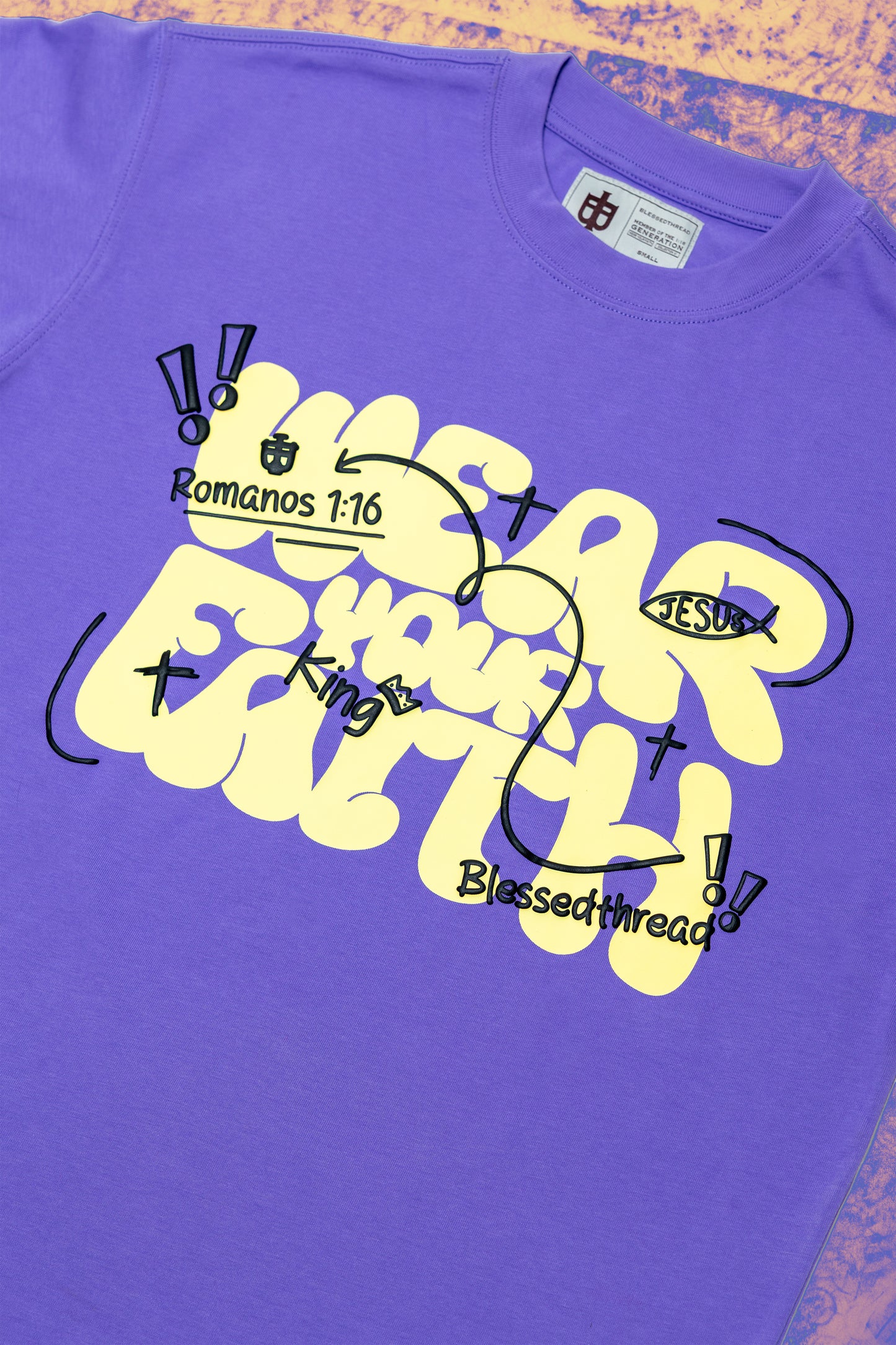Purple Oversized Faith Tee - Romanos 1:16