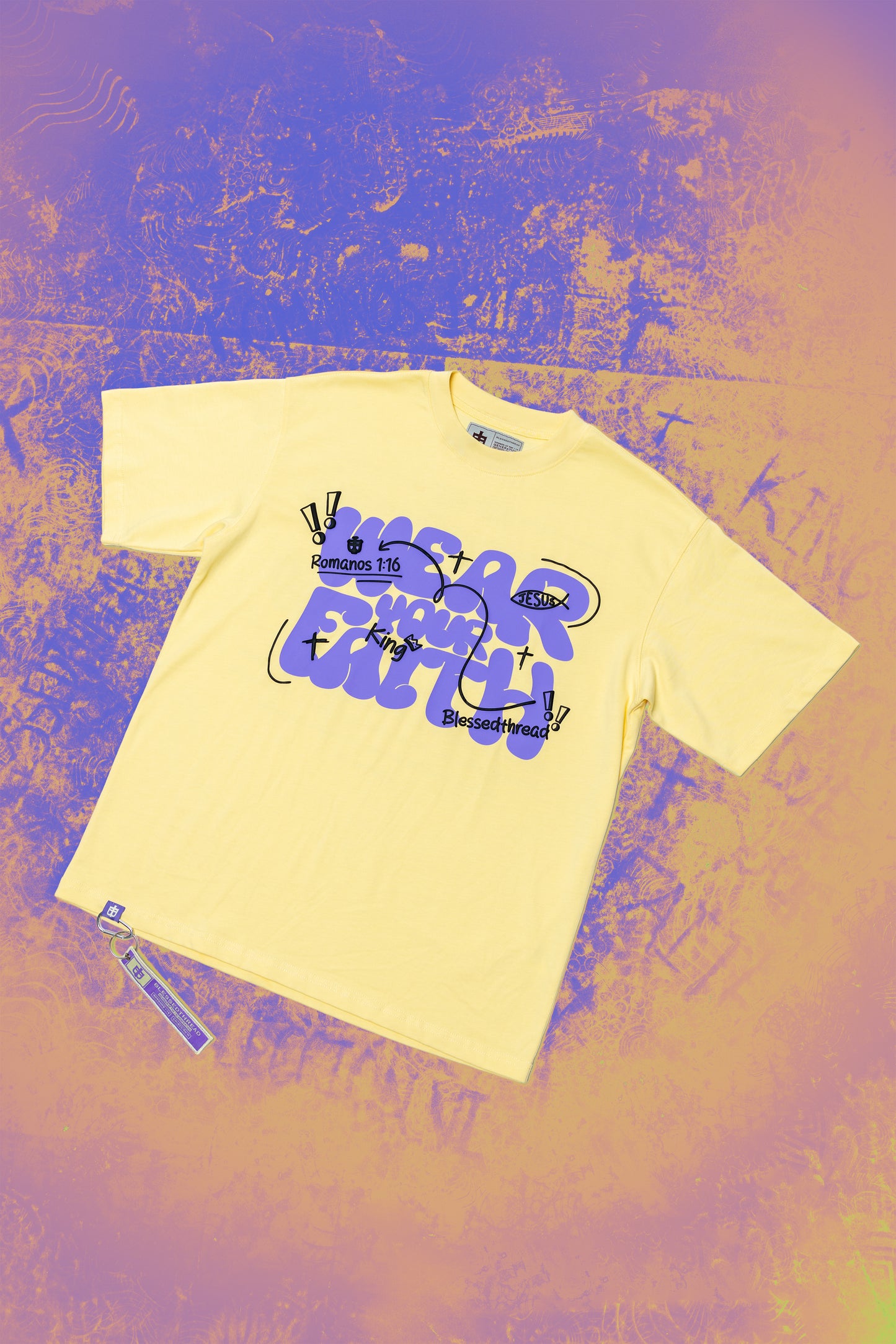 Yellow Oversized Faith Tee - Romanos 1:16
