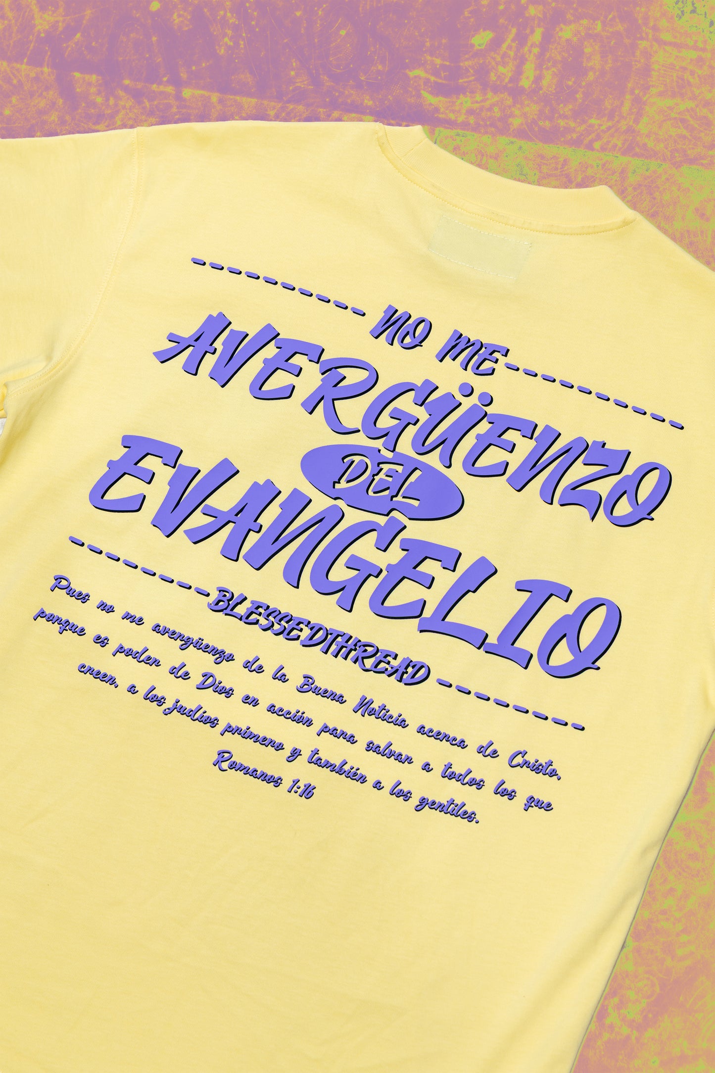Yellow Oversized Faith Tee - Romanos 1:16